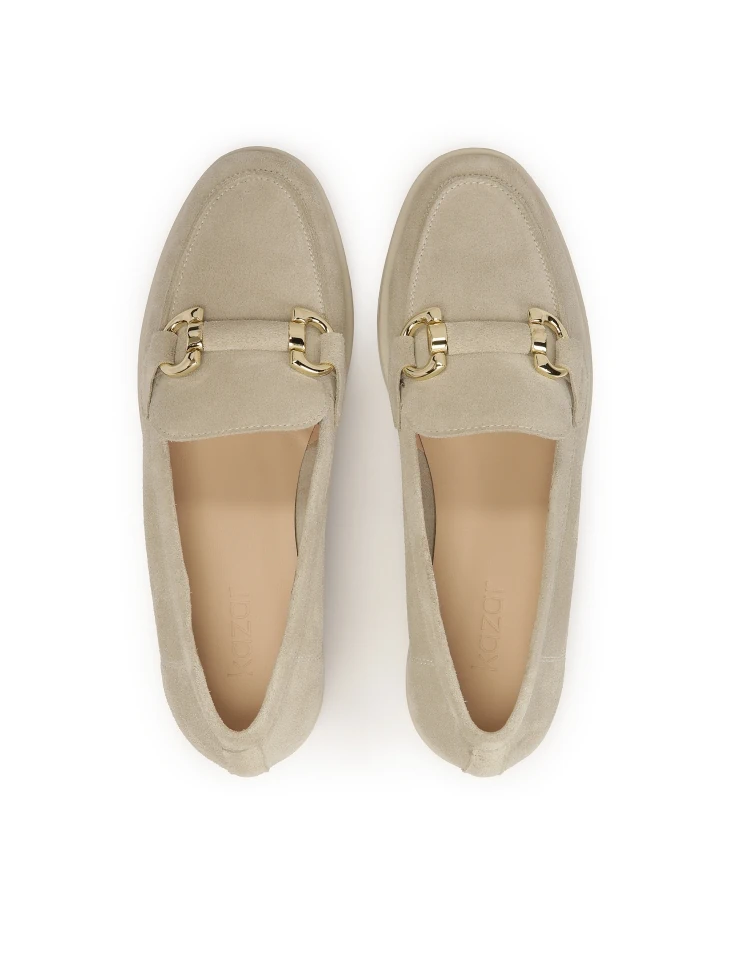 Kazar Grey Suede Loafers