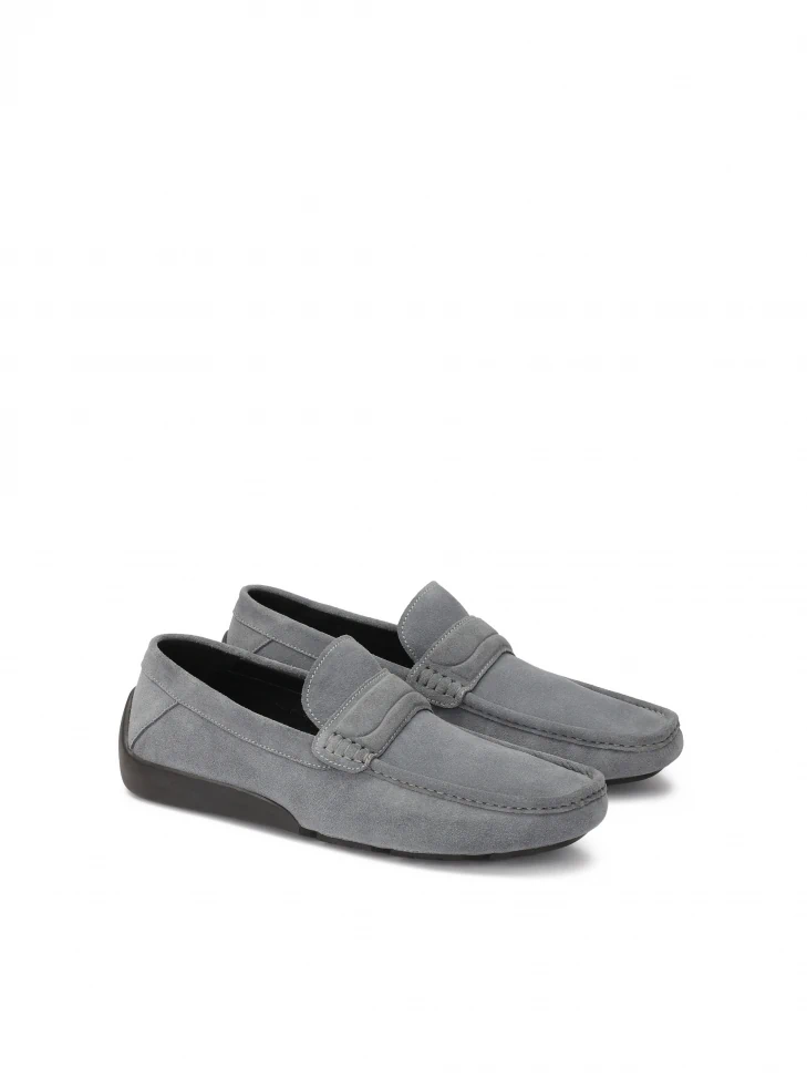Kazar Grey Suede Moccasins
