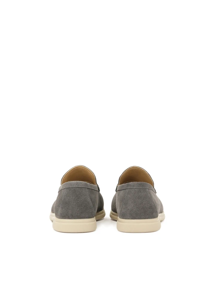Kazar Grey Suede Shoes With Stitching