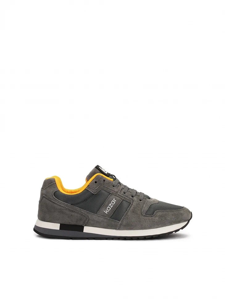 kazar Grey suede sneakers with yellow elements