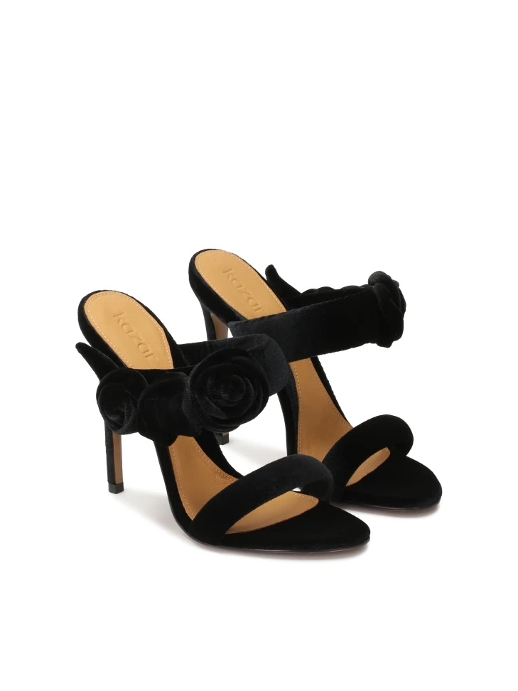 Kazar Heeled Mules Decorated With 3D Roses