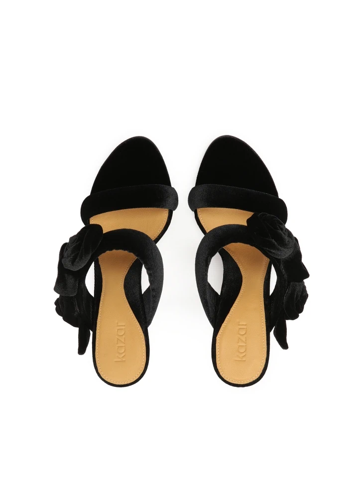 Kazar Heeled Mules Decorated With 3D Roses