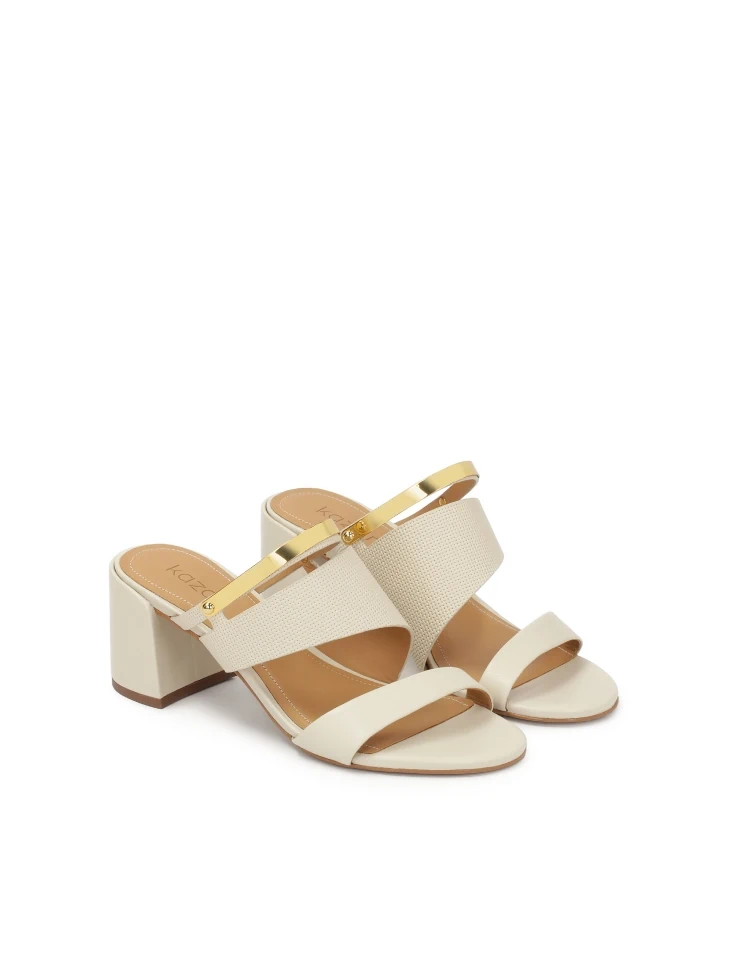 Kazar Heeled Mules With Metal Strap Decoration
