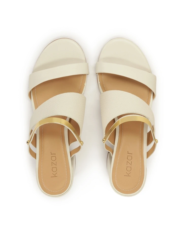 Kazar Heeled Mules With Metal Strap Decoration