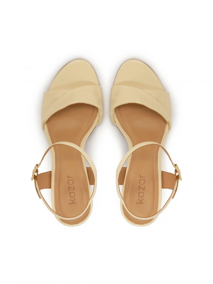 Kazar Heeled Sandals In Cream Color
