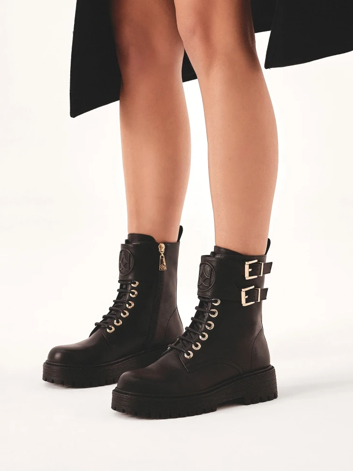 Kazar High Boots With Decorative Flap