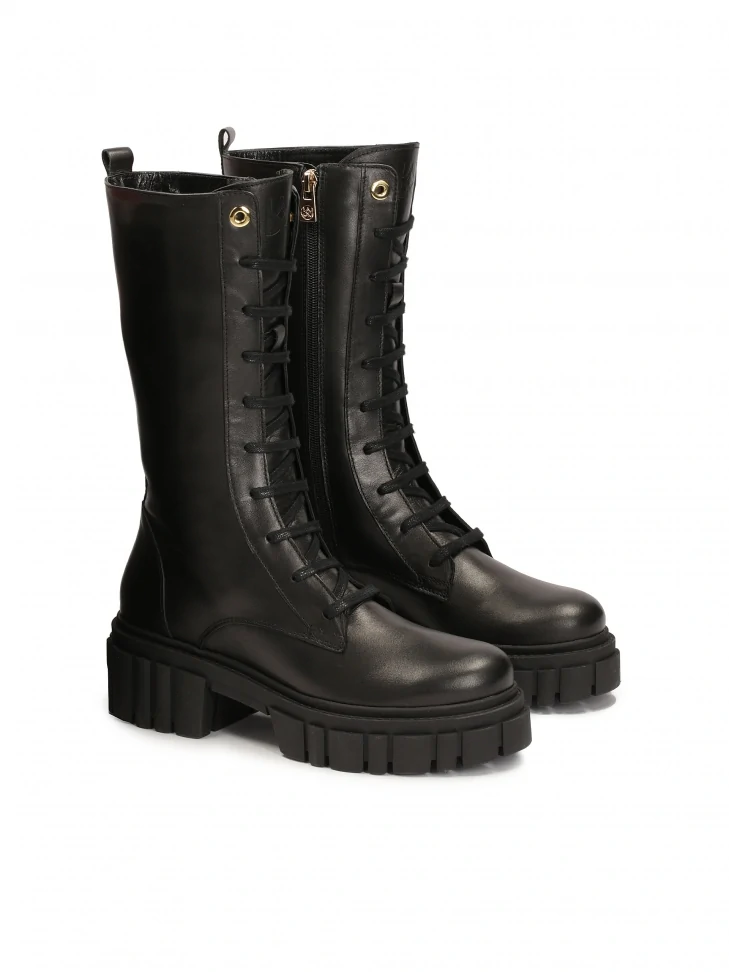 Kazar High Leather Boots With A Thick Sole