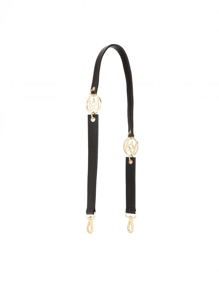 Kazar KAZAR Leather Bag Strap With Gold Monograms