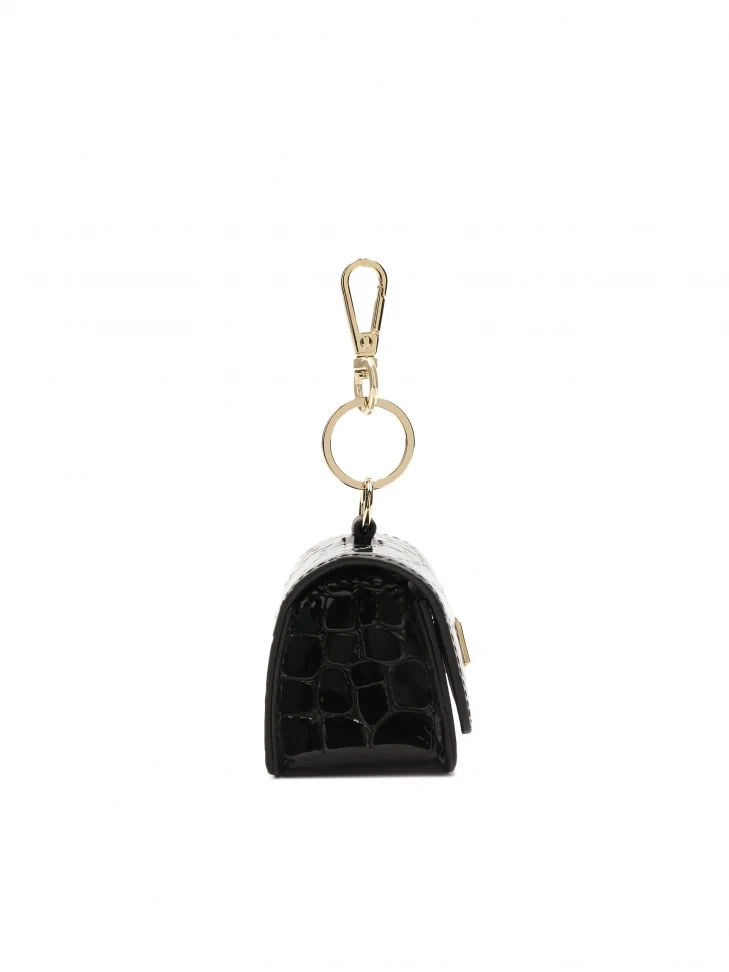Kazar KAZAR Monogrammed Black Leather Key Case