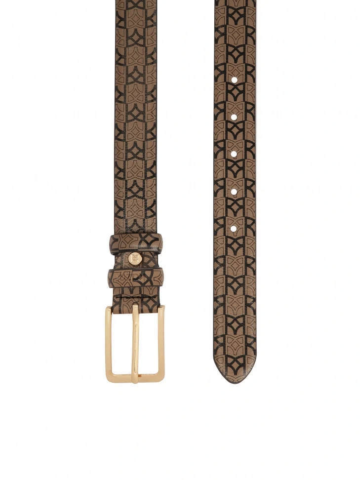 Kazar KAZAR Monogrammed Leather Belt