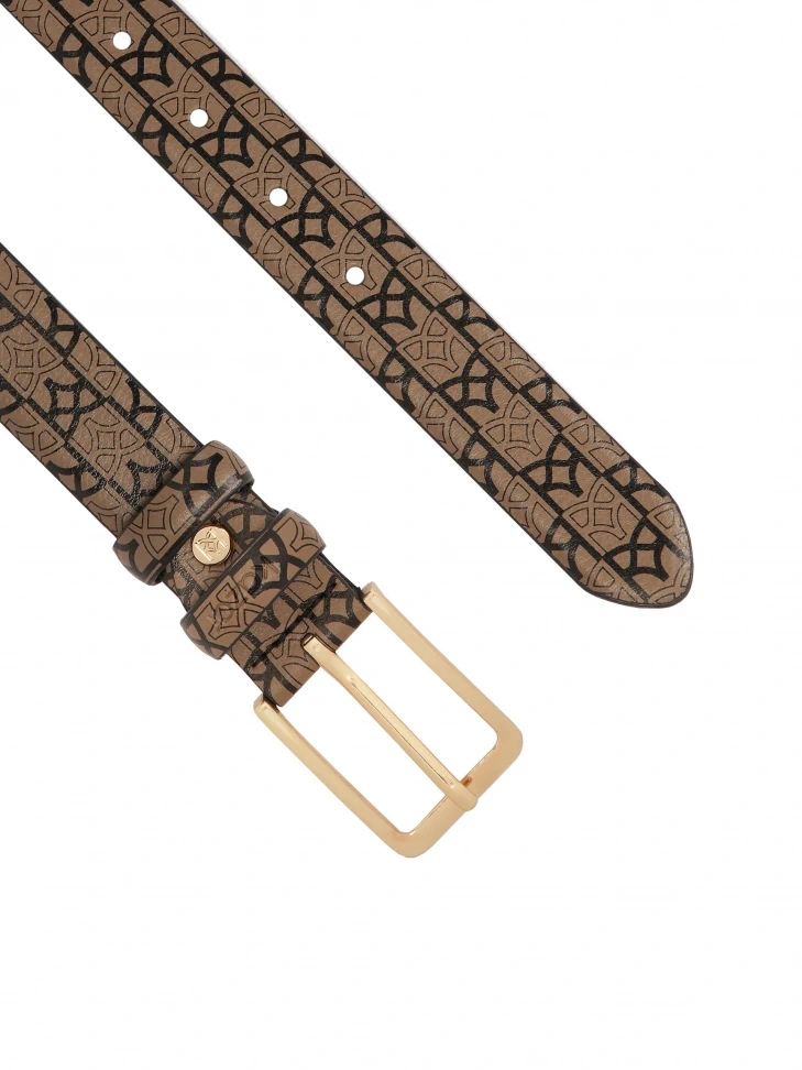 Kazar KAZAR Monogrammed Leather Belt