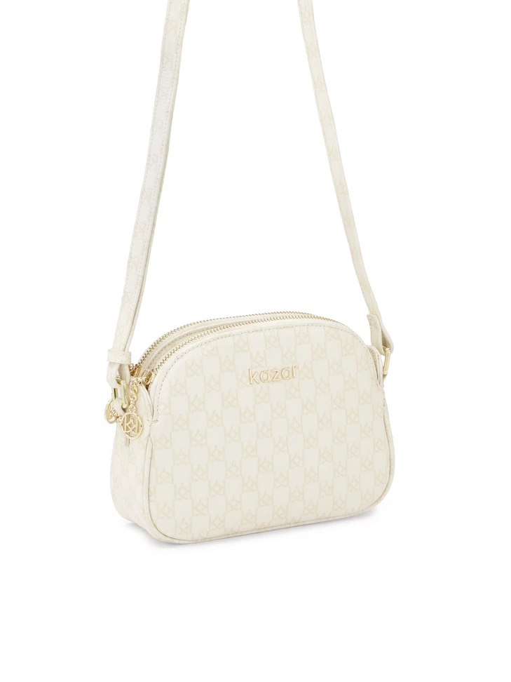 Kazar KAZAR Monogrammed Leather Crossbody