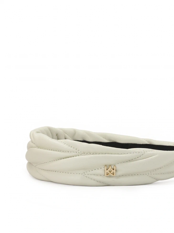 Kazar KAZAR Monogrammed Leather Headband