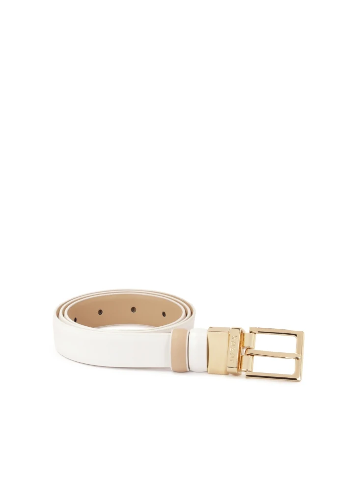 Kazar KAZAR Monogrammed Leather Narrow Belt