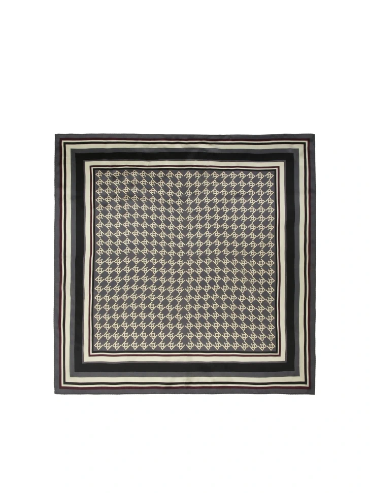 Kazar KAZAR Monogrammed Silk Scarf