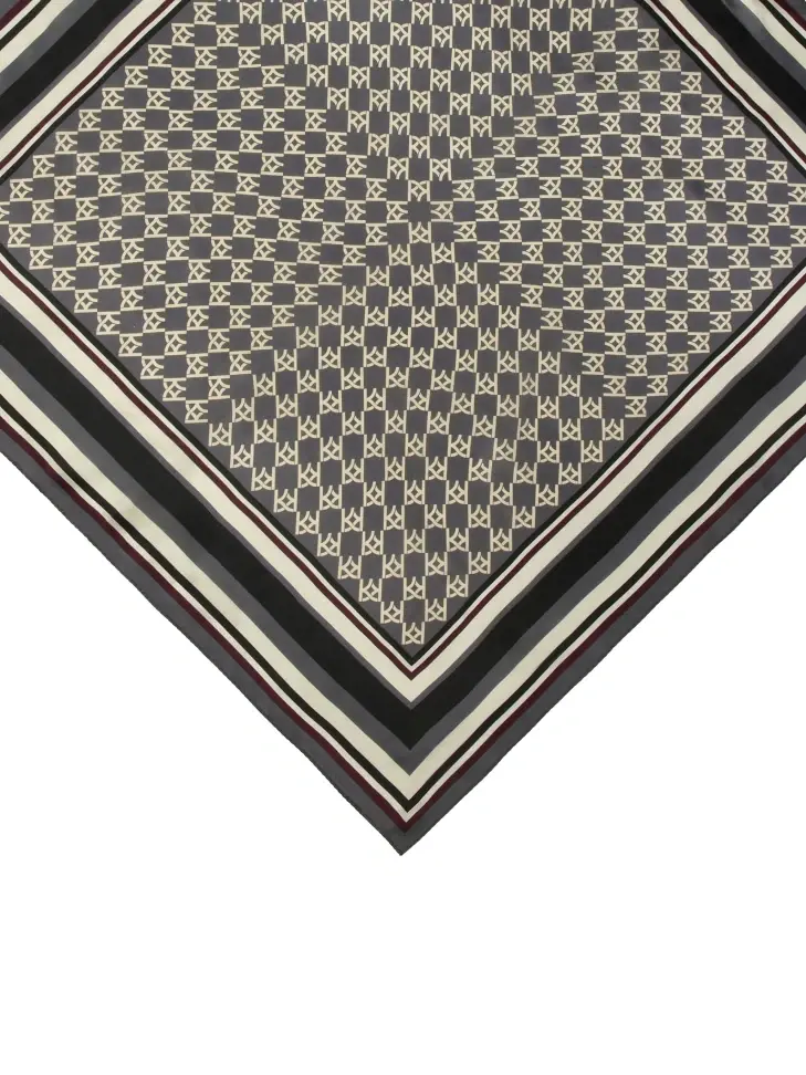 Kazar KAZAR Monogrammed Silk Scarf