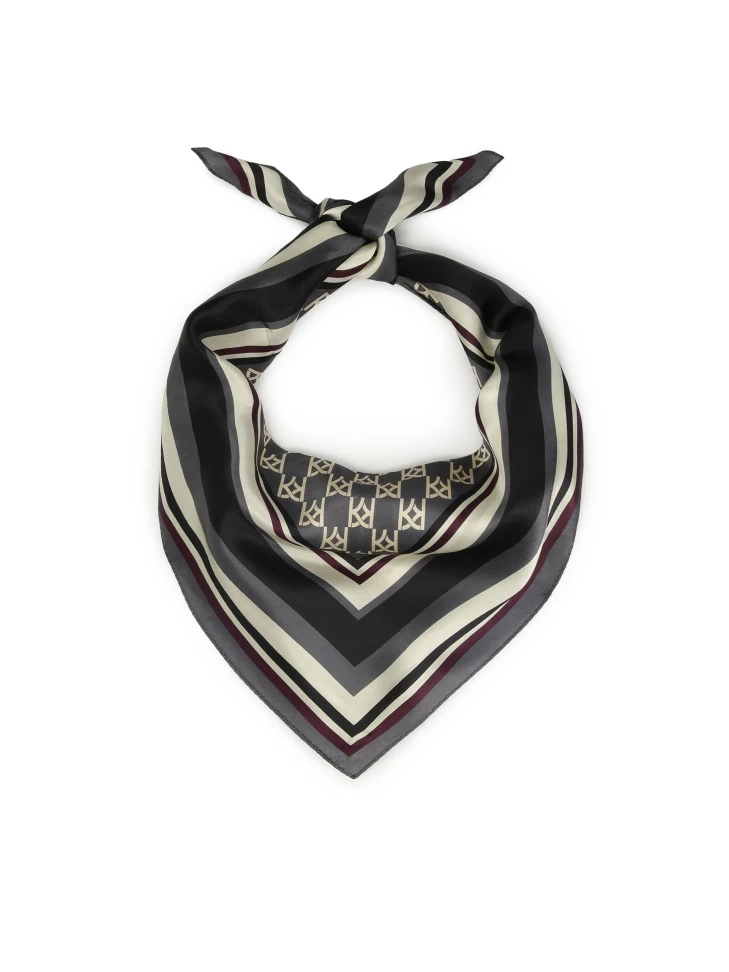 kazar KAZAR monogrammed silk scarf