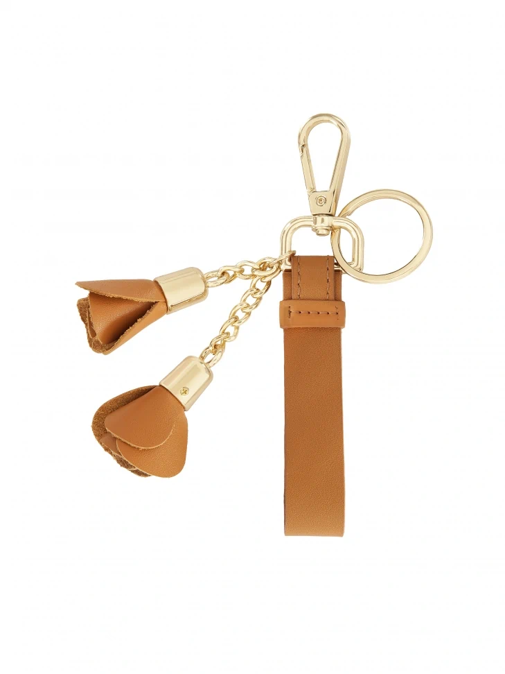 Kazar Key Ring With Leather Strap And Flowers