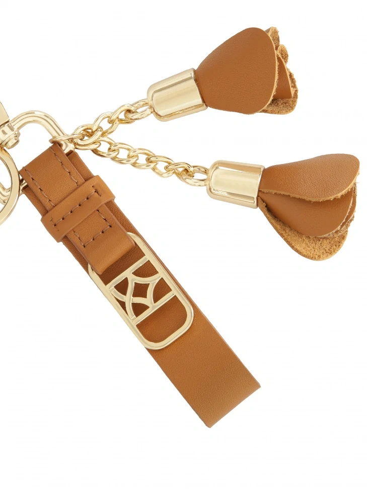 Kazar Key Ring With Leather Strap And Flowers