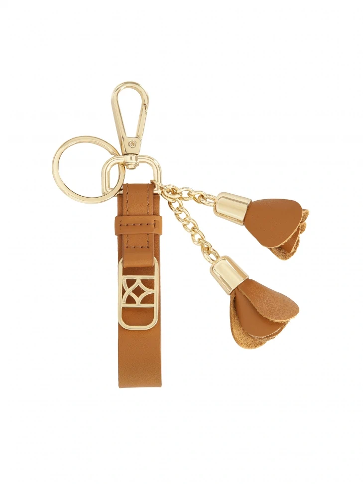kazar Key ring with leather strap and flowers