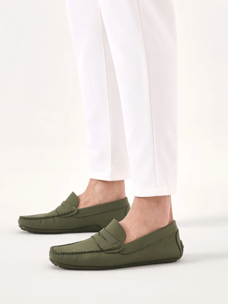 Kazar Khaki Moccasins For Men