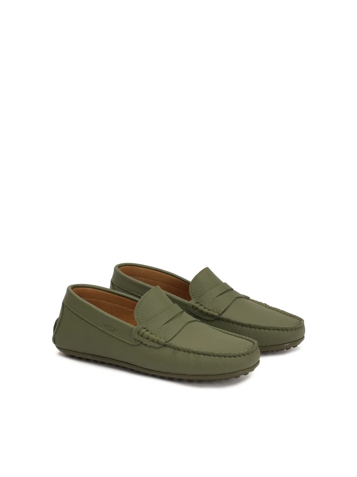 Kazar Khaki Moccasins For Men