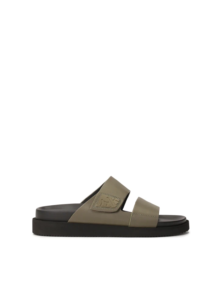 kazar Khaki slides with two straps