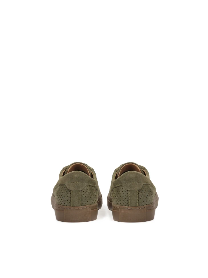Kazar Khaki Sneakers With Punched Upper