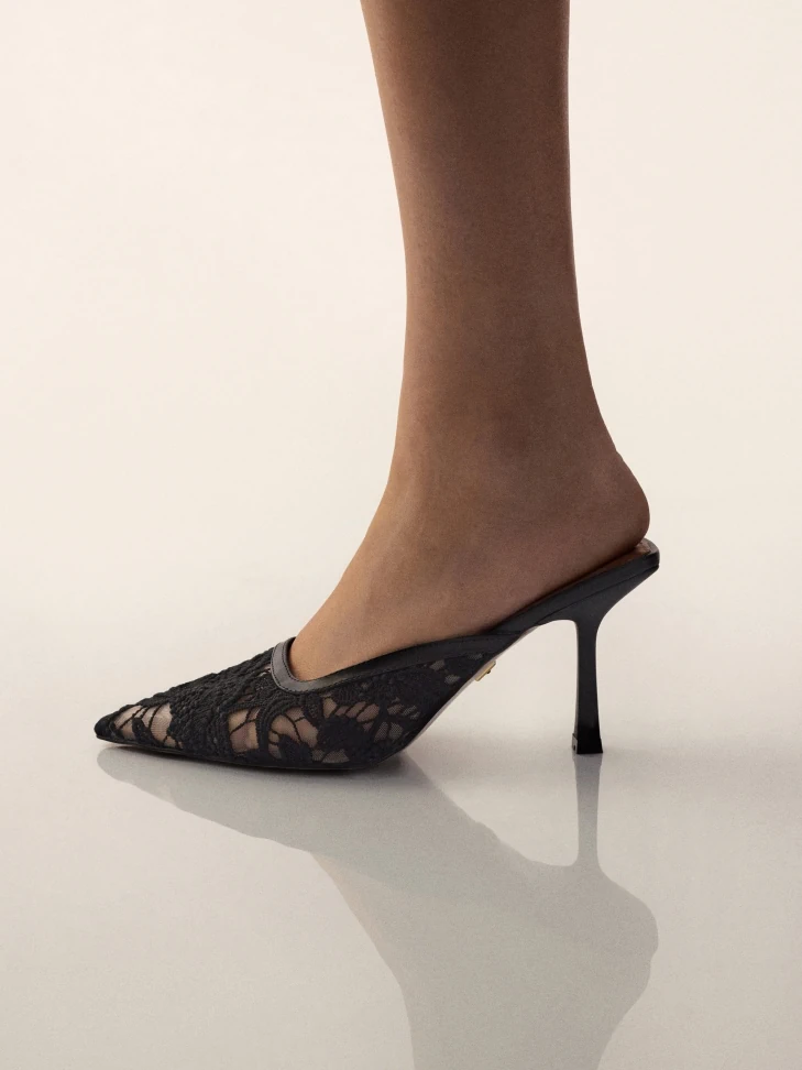 Kazar Lace Heeled Mules