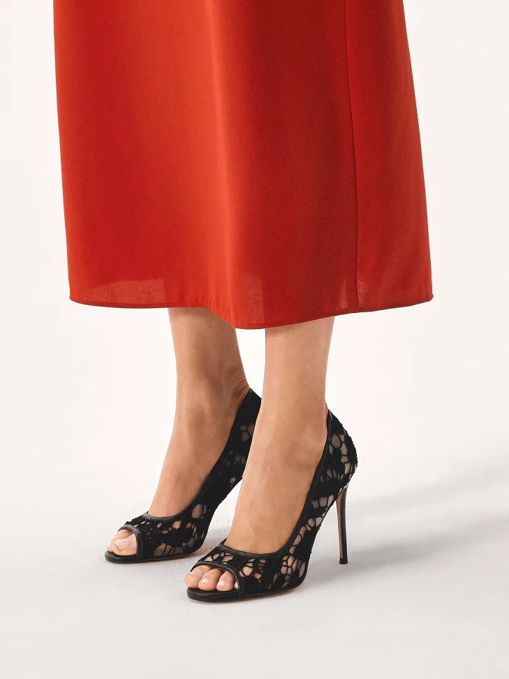 Kazar Lace Peep Toe Pumps