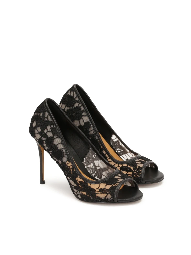 Kazar Lace Peep Toe Pumps