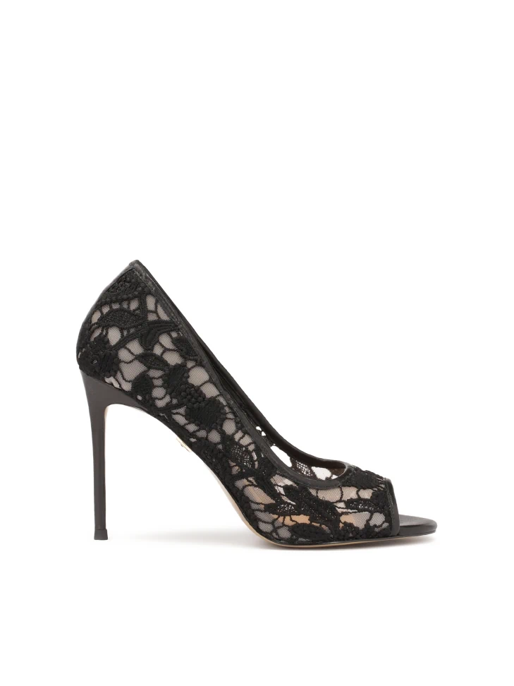 kazar Lace peep toe pumps