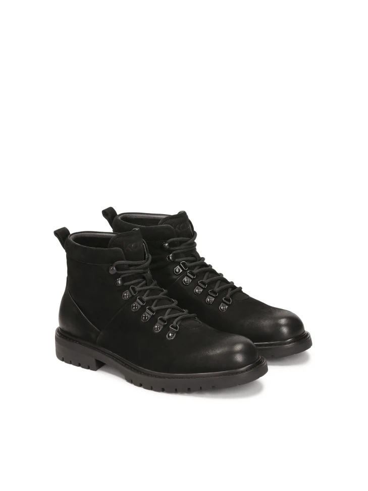 Kazar Lace-up Boots In Black Nubuck
