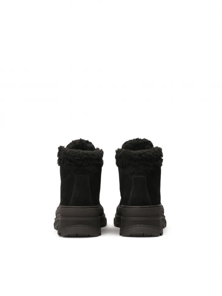 Kazar Lace-up Boots In Black Suede
