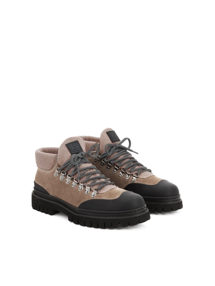 Kazar Lace-up Boots Made Of Combined Materials