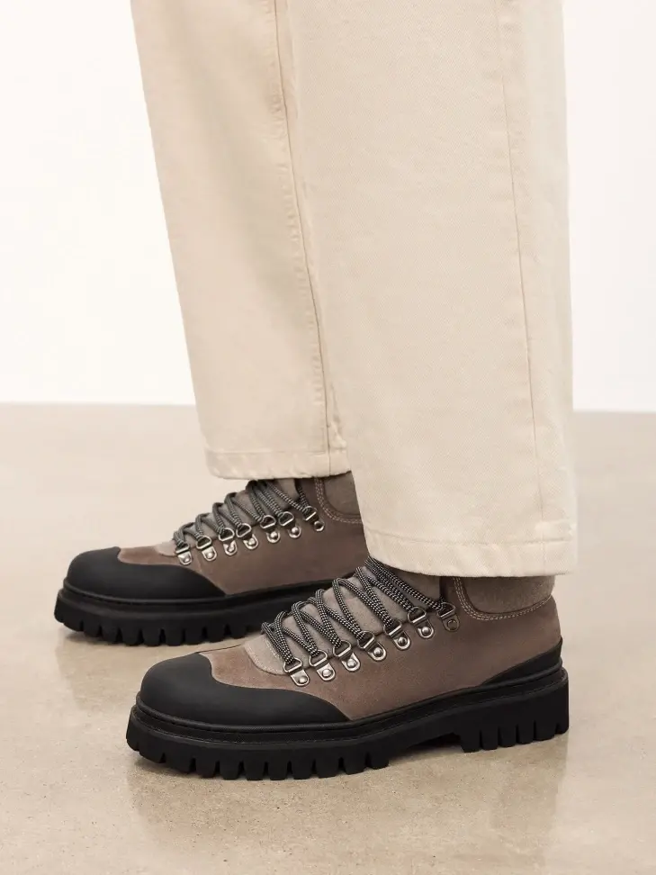 Kazar Lace-up Boots Made Of Combined Materials