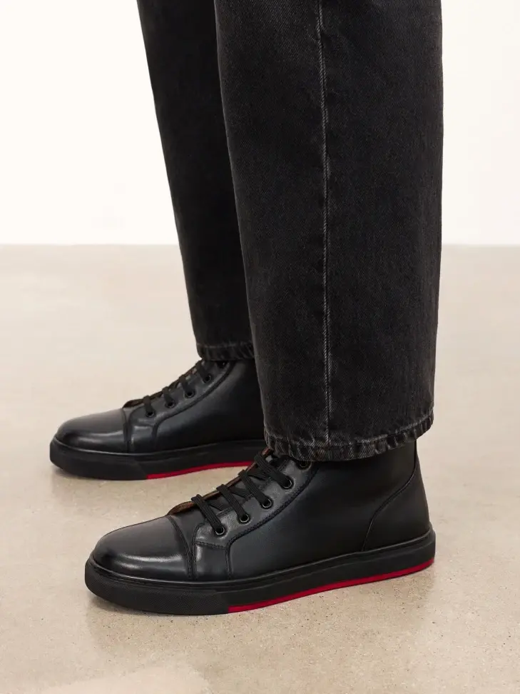 Kazar Lace-up High Leather Sneakers