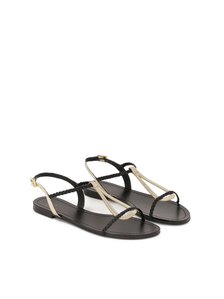 Kazar Ladies' Black And Gold Sandals