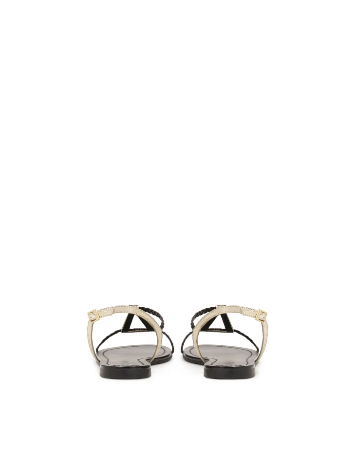 Kazar Ladies' Black And Gold Sandals