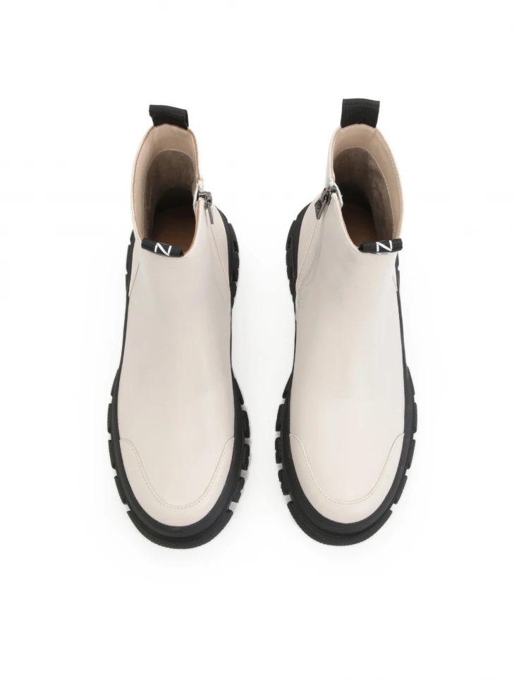Kazar Ladies’ Black And White Leather Ankle Boots