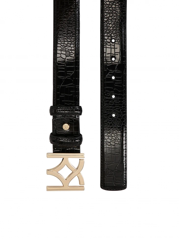Kazar Ladies' Black Embossed Leather Belt