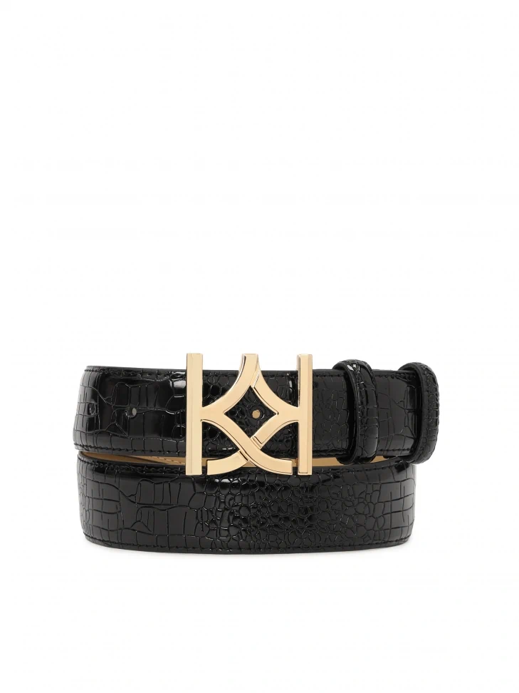 kazar Ladies' black embossed leather belt