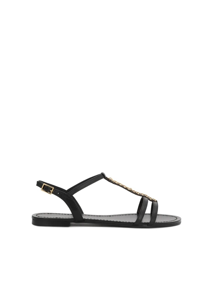 kazar Ladies' black flat sole sandals