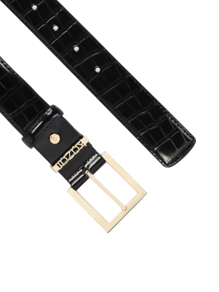 Kazar Ladies’ Black Patent Leather Belt