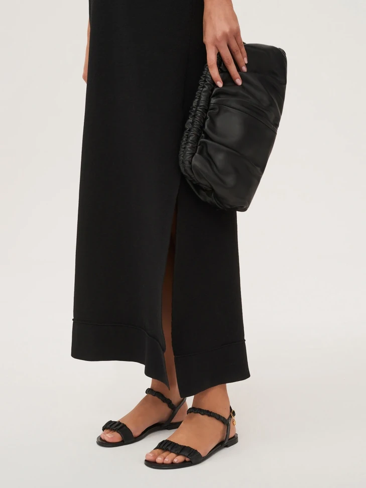 Kazar Ladies' Black Ruffled Strap Sandals