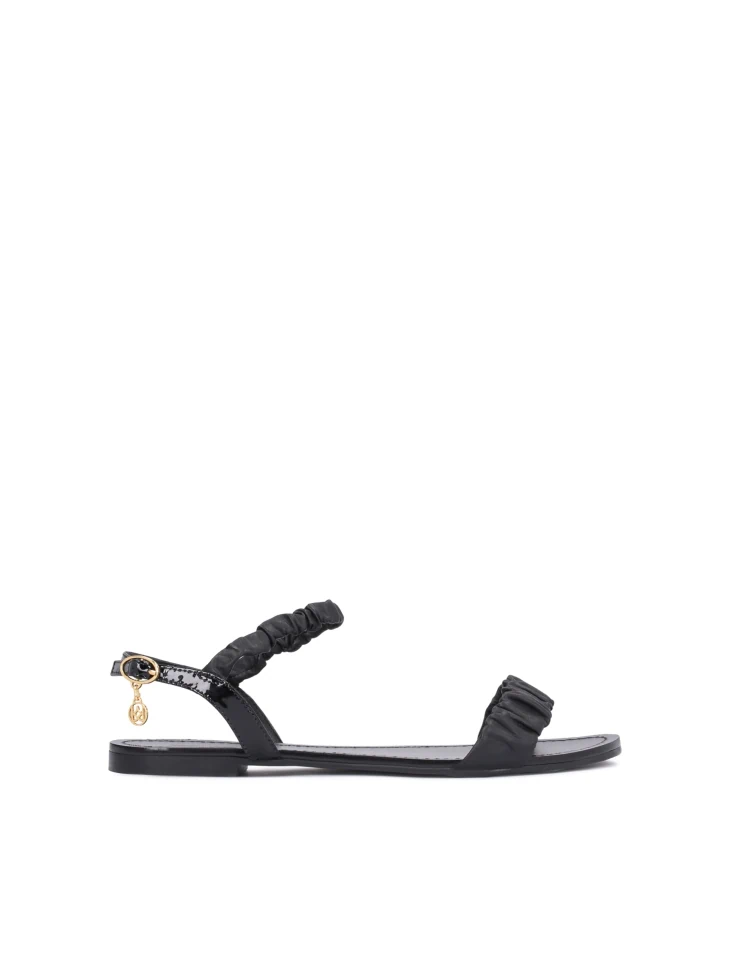 Kazar Ladies' Black Ruffled Strap Sandals
