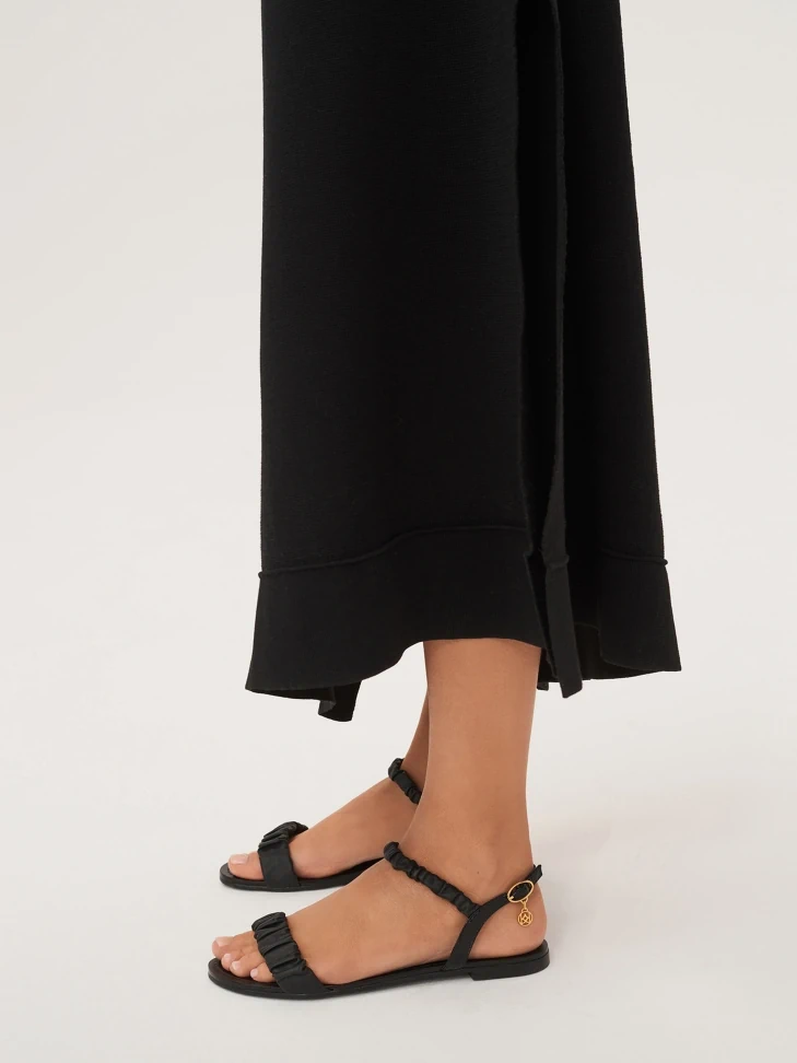 kazar Ladies' black ruffled strap sandals