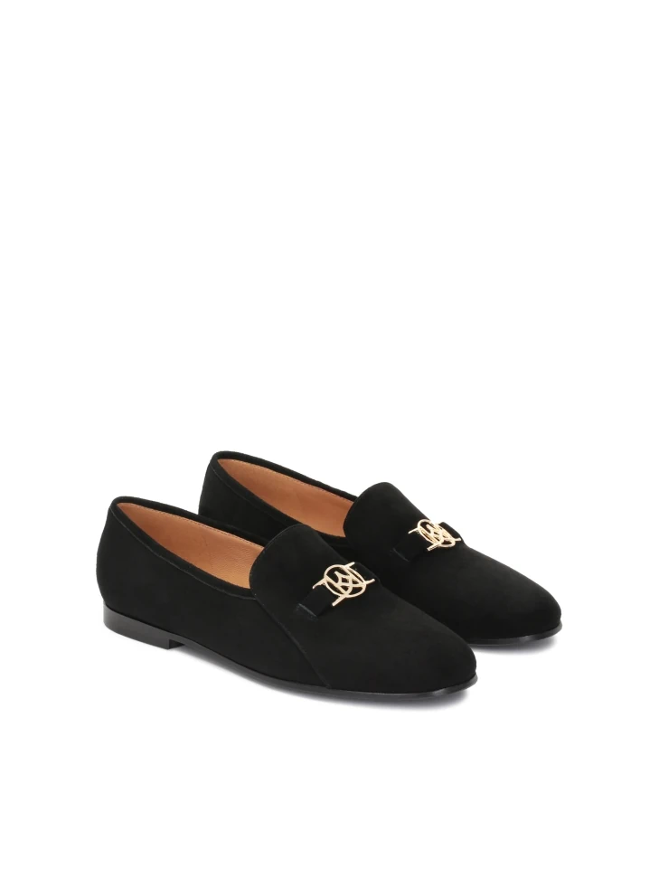 Kazar Ladies' Black Soft Suede Flat Shoes