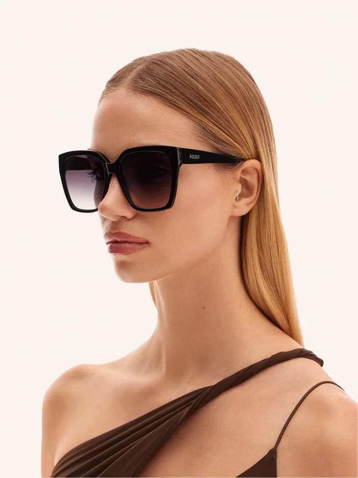 Kazar Ladies' Black Wayfarer Sunglasses