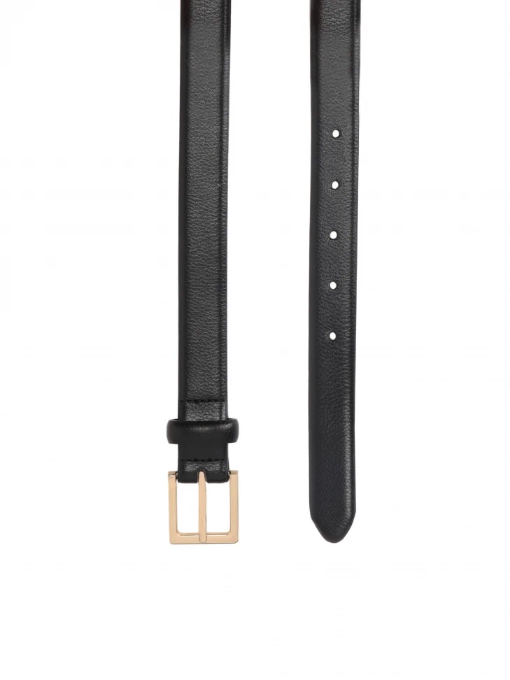 Kazar Ladies’ Classic Black Grain Leather Belt